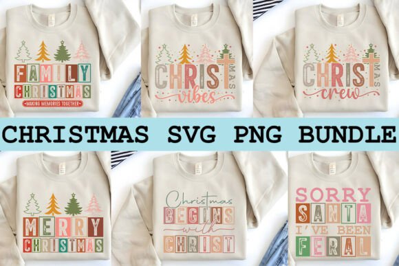Boho Christian Christmas SVG PNG Bundle