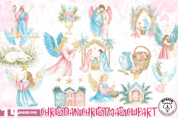 Christian Christmas Clipart PNG Illustrations