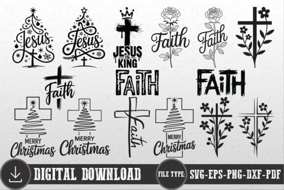 Christian Christmas SVG Bundle Cut File for Crafts