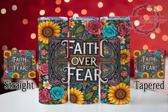 Inspirational Christian Floral Tumbler Wraps