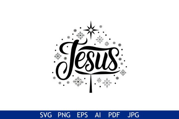Jesus Christmas Star Tree Design for Crafts