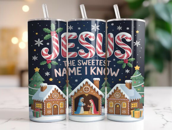 Jesus Love Christmas Tumbler Wrap PNG