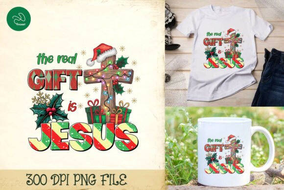 Jesus the Real Gift of Christmas PNG for Crafts