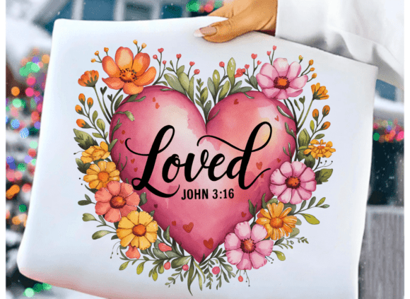 Loved John 3:16 PNG — Christian Valentines Illustrations
