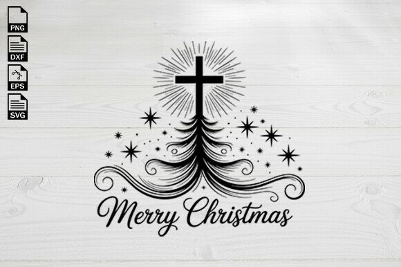 Merry Christmas Tree SVG Christian Crafts