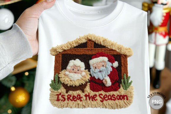 Patchwork Yarn Crochet Jesus Christmas_2 Illustrations