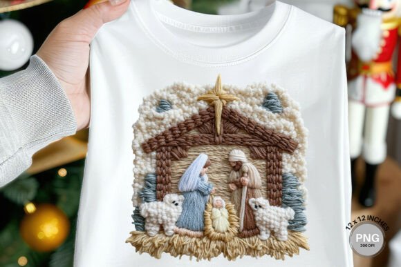 Patchwork Yarn Crochet Jesus Christmas_3 Illustrations