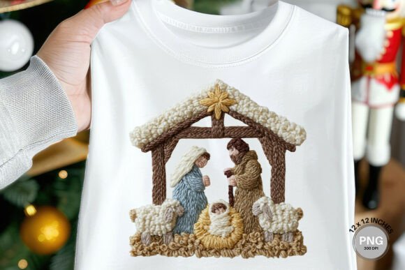 Patchwork Yarn Crochet Jesus Christmas_4 Illustrations
