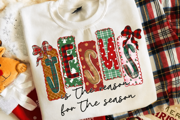 Retro Glitter Leopard Jesus Quote PNG Illustrations