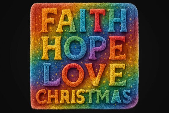 Retro Knitted Christian Faith Christmas Illustrations